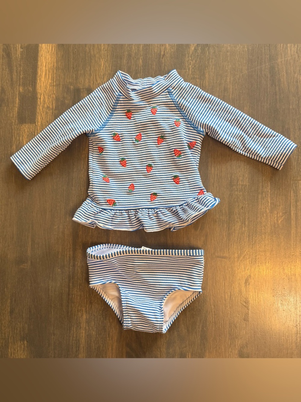 Baby Boden two piece strawberry 3-6 mo swimsuit